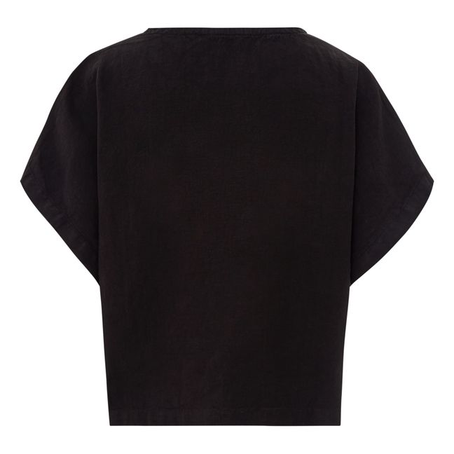 Box Linen Top | Negro