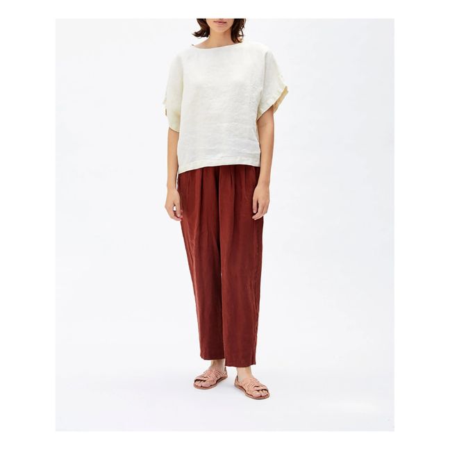 Carpenter Linen Pants | Rosso mattone