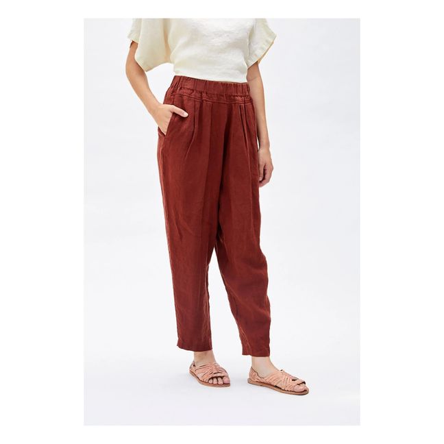 Carpenter Linen Pants | Rojo ladrillo