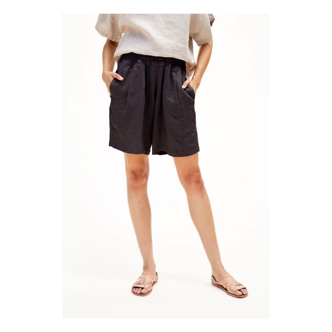 Carpenter Linen Shorts | Schwarz