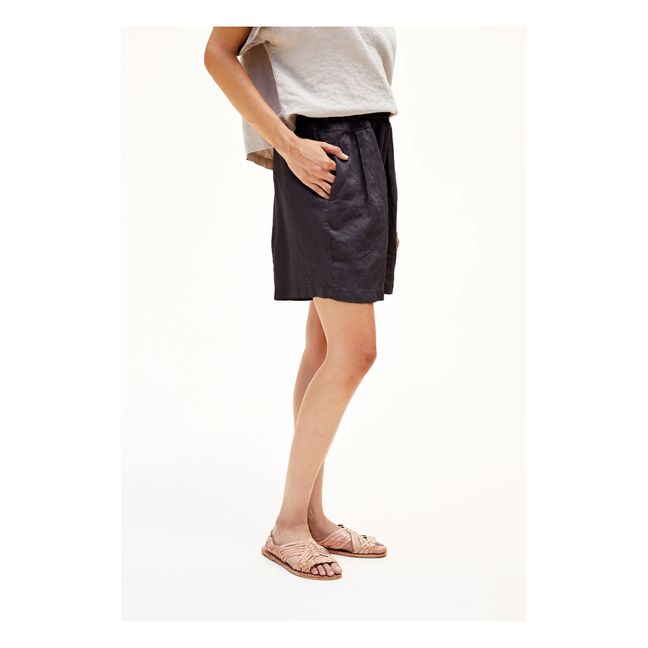 Carpenter Linen Shorts | Nero