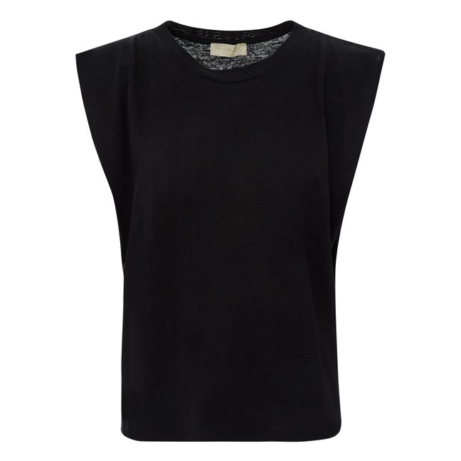 Enna Linen Top | Nero