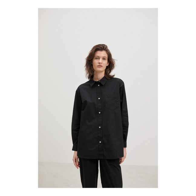 Chemise Edgar Popeline de Coton Bio | Noir