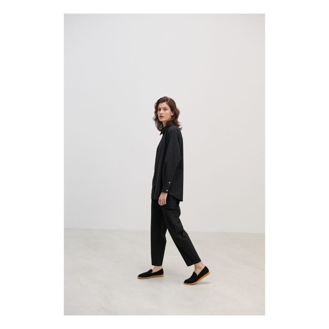 Chemise Edgar Popeline de Coton Bio | Noir