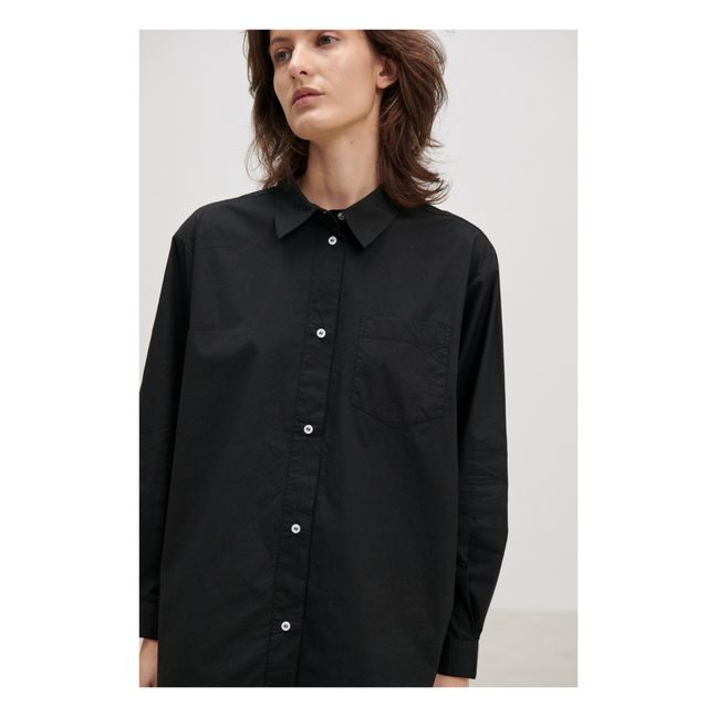 Edgar Organic Cotton Poplin Shirt | Black