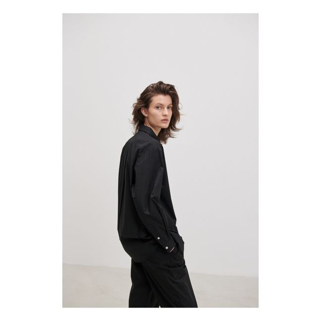 Edgar Organic Cotton Poplin Shirt | Black