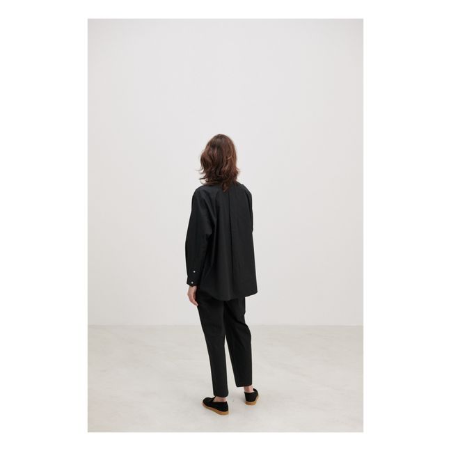 Edgar Organic Cotton Poplin Shirt | Black
