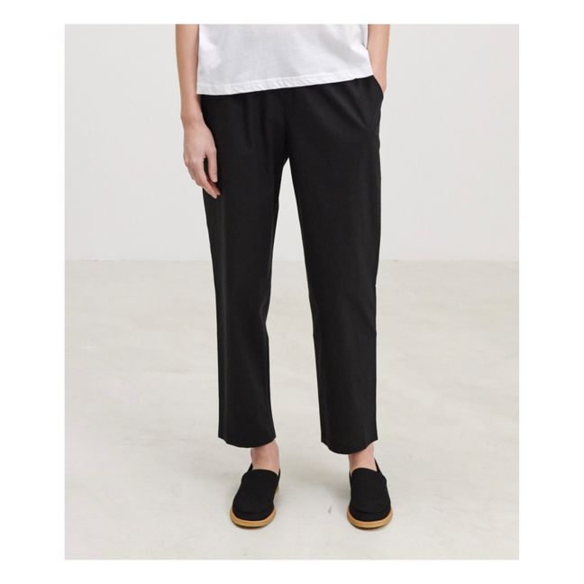 Edgar Organic Cotton Poplin Trousers | Black