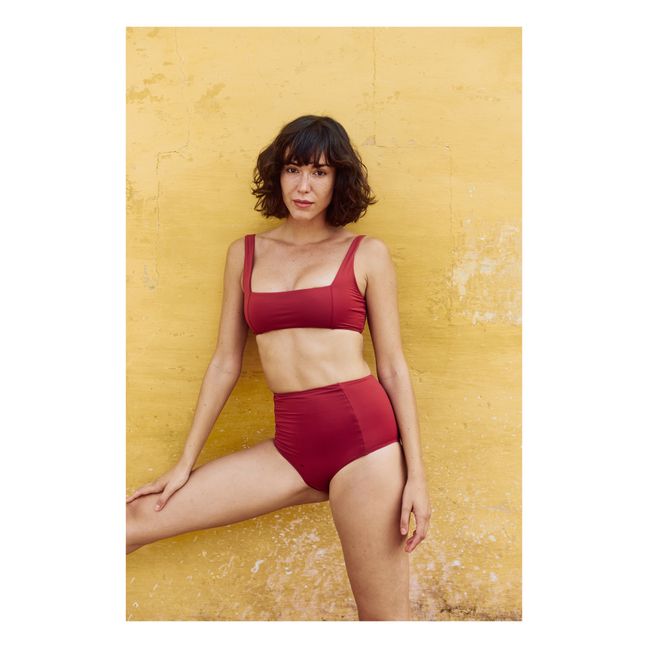 Top de bikini de poliamida reciclada Mariotta - Colección Mujer  | Rojo Frambuesa