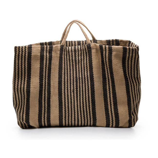 Sac Rayé Jute Extra Large | Nero