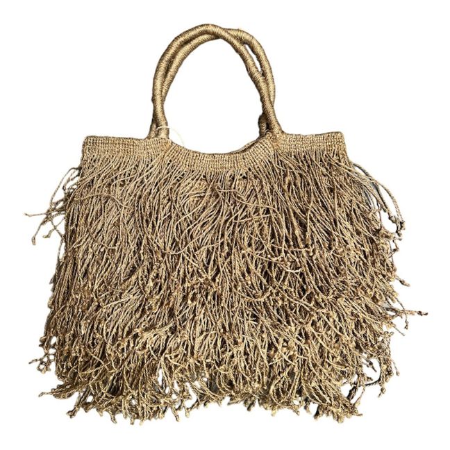 Sac Jute Macramé Franges | Olive