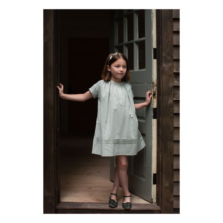 Kleid aus strukturierter Bio-Baumwolle Goldie | Graublau- Produktbild Nr. 2