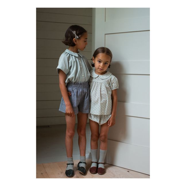 Blouse Coton Bio Texturée Lenu | Bleu gris