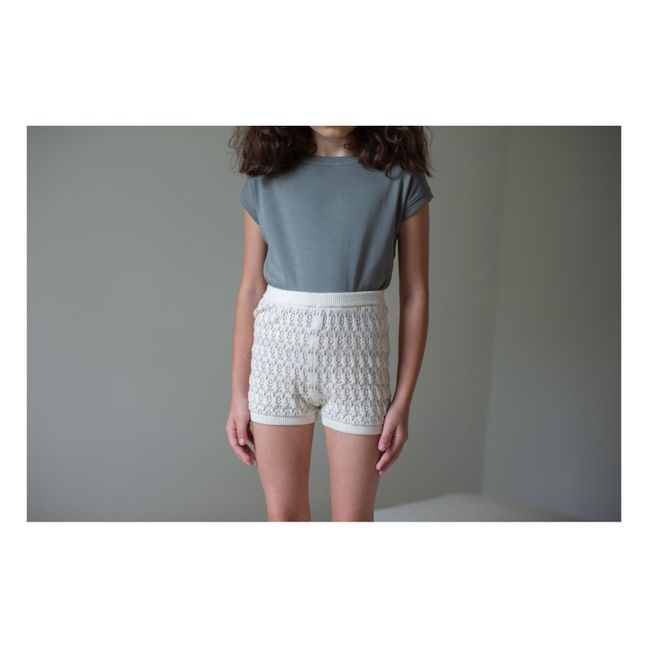 Pantaloncini in maglia di cotone Pima organico Lacey | Ecru
