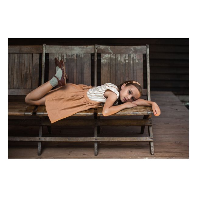 Robe Tablier Lin Eloise | Abricot