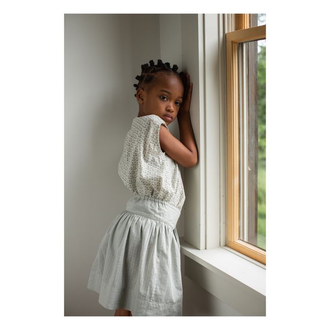 Lupe Textured Organic Cotton Skirt | Azul Gris