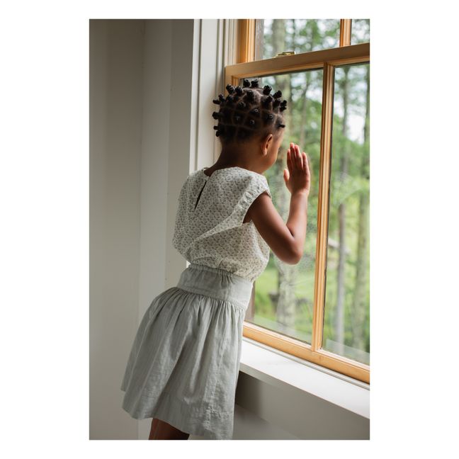 Lupe Textured Organic Cotton Skirt | Azul Gris
