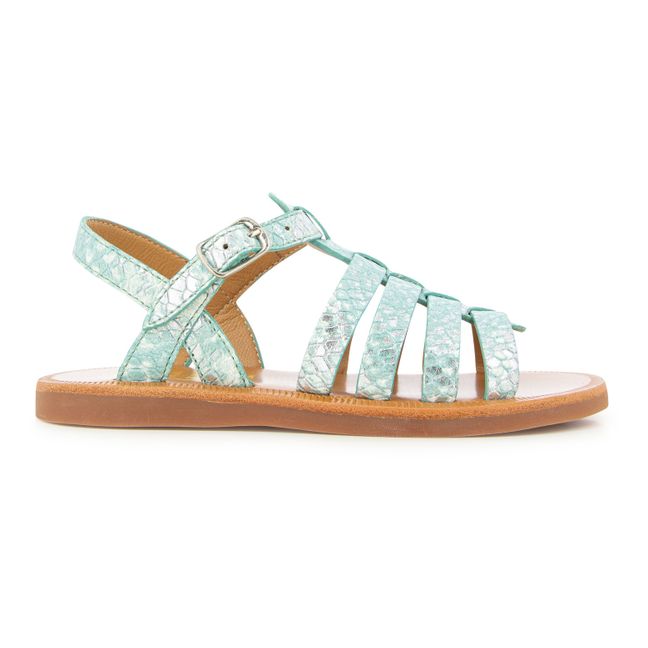 Sandales Plagette Strap | Bleu métallique