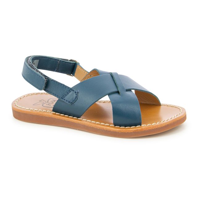 Stitch Cross Beach Sandals | Blu