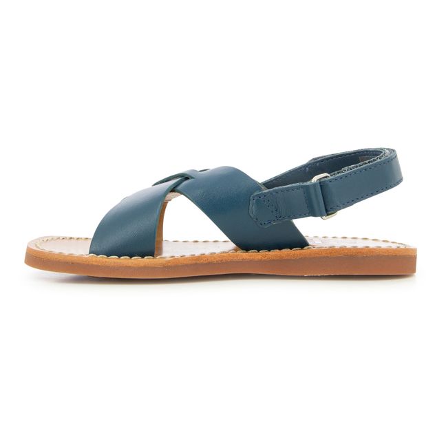 Stitch Cross Beach Sandals | Blu