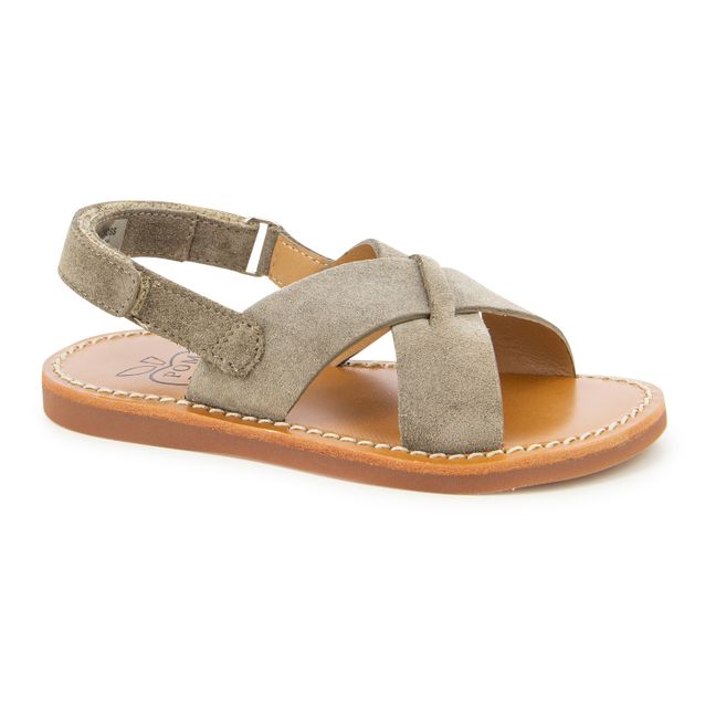 Sandales Plage Stitch Cross | Marron clair 