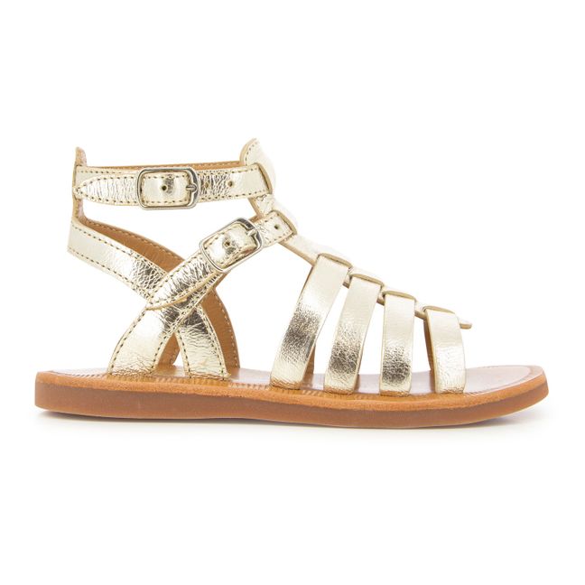 Plagette Gladiator Sandals | Gold