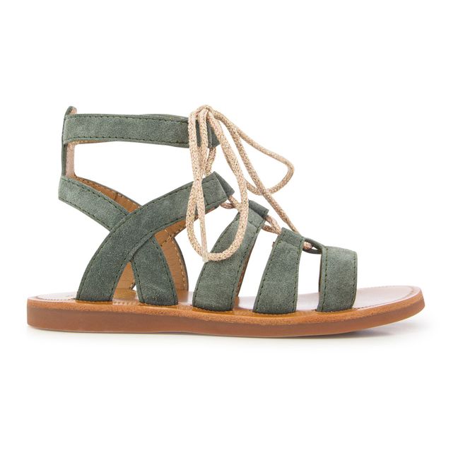 Plagette Guilty Strap Sandals | Grün-grau