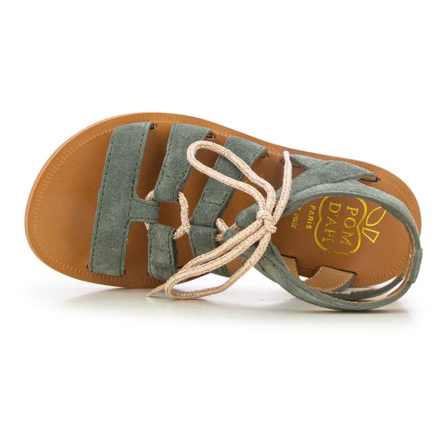 Sandales Plagette Guily Strap | Vert de gris