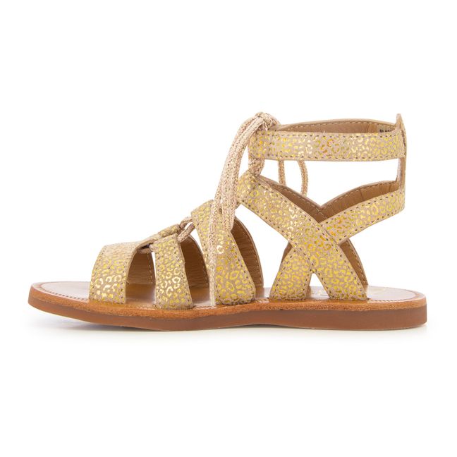 Plagette Guilty Strap Sandals | Gold