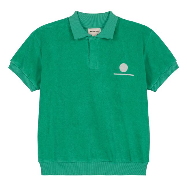 Léonard Organic Cotton Terry Polo Shirt | Verde Abeto