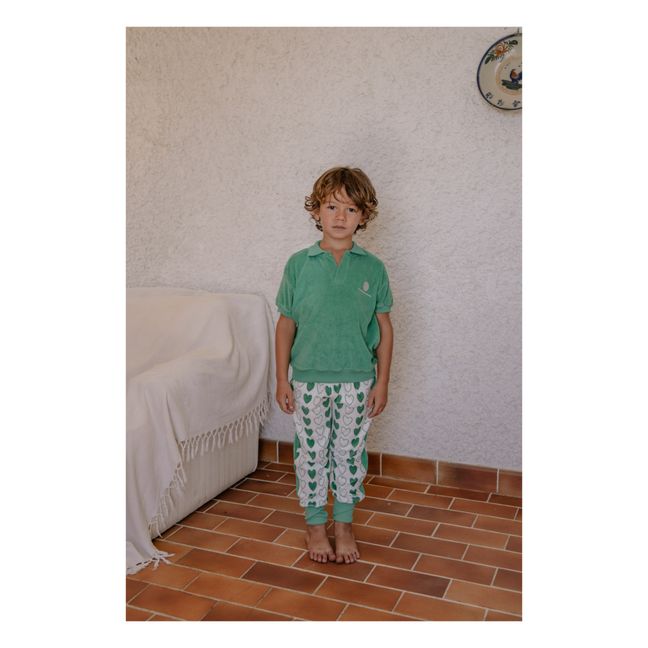 Polo Léonard Eponge Coton Bio | Vert sapin