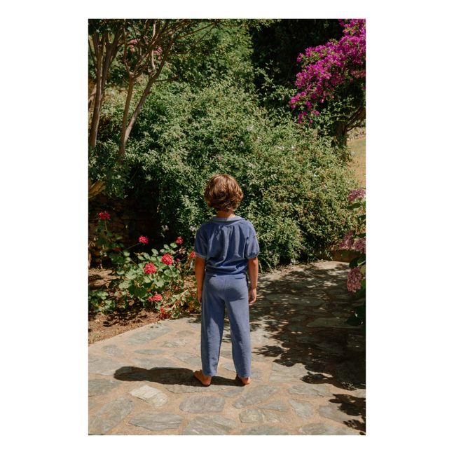 Léonard Organic Cotton Terry Polo Shirt | Azul Rey