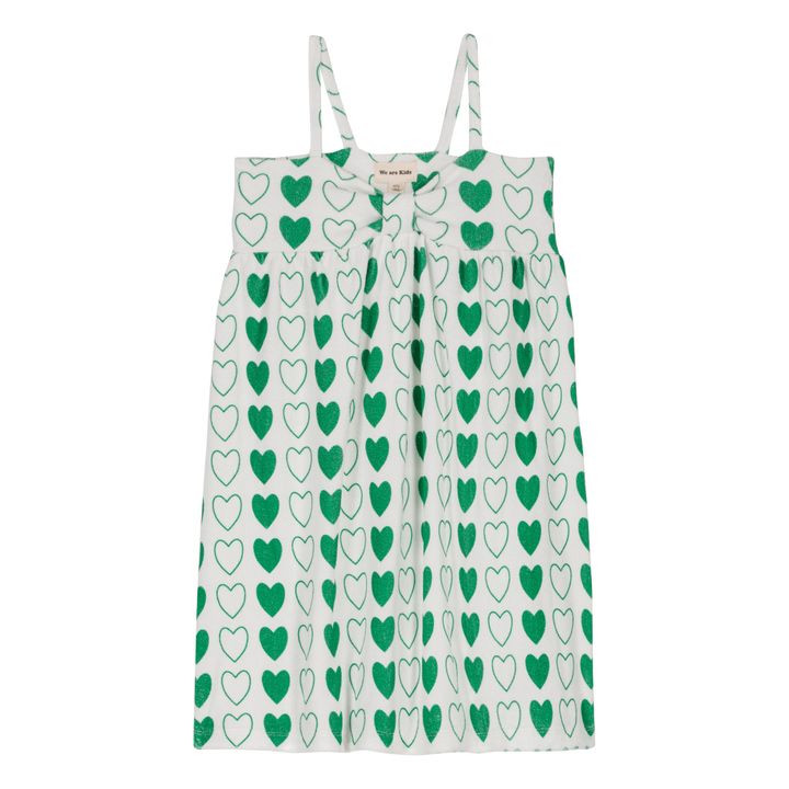 Daisy Hearts Organic Cotton Terry Dress | Blanco- Imagen del producto n°0