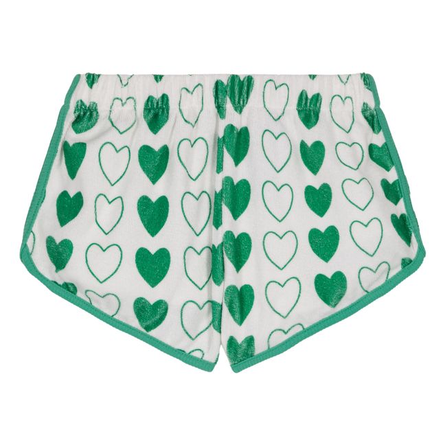 Short Juju Cœurs Eponge Coton Bio | Blanc