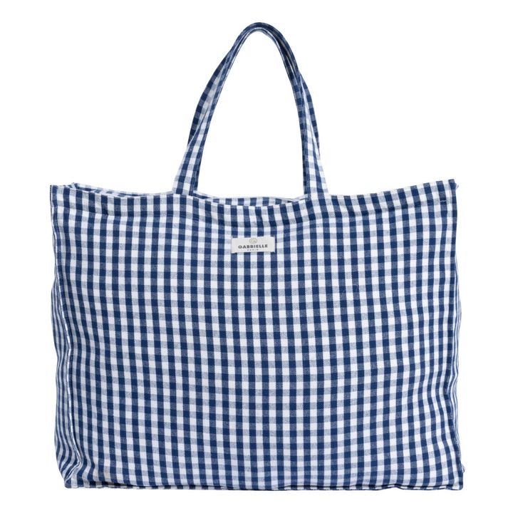 Gingham Weekend Bag | Azul índigo- Imagen del producto n°0