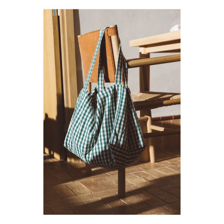 Gingham Weekend Bag | Verde- Immagine del prodotto n°1