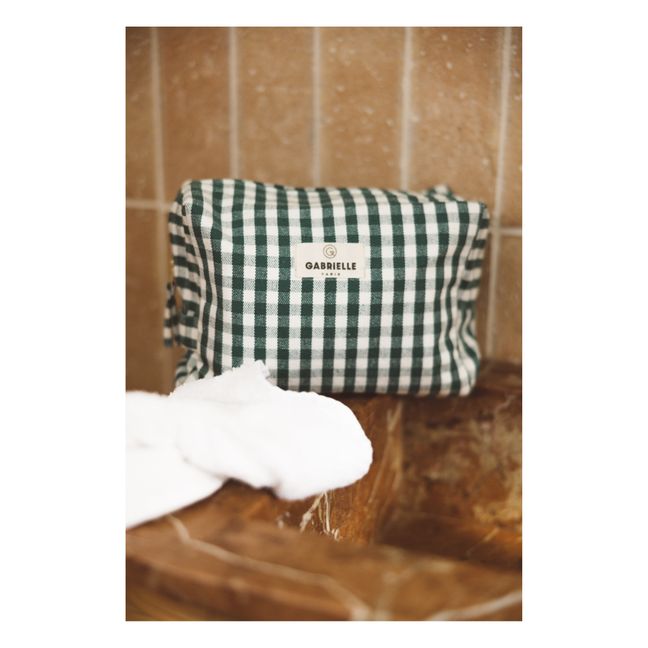 Gingham Toiletry Bag | Verde