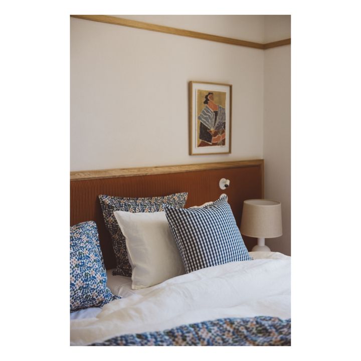 Set di biancheria da letto, in cotone stampato, modello: Flower | Blu acqua- Immagine del prodotto n°1