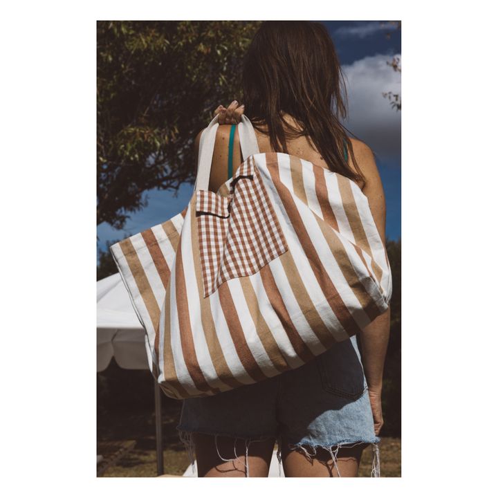 Striped Beach Bag | Brick red- Product image n°3