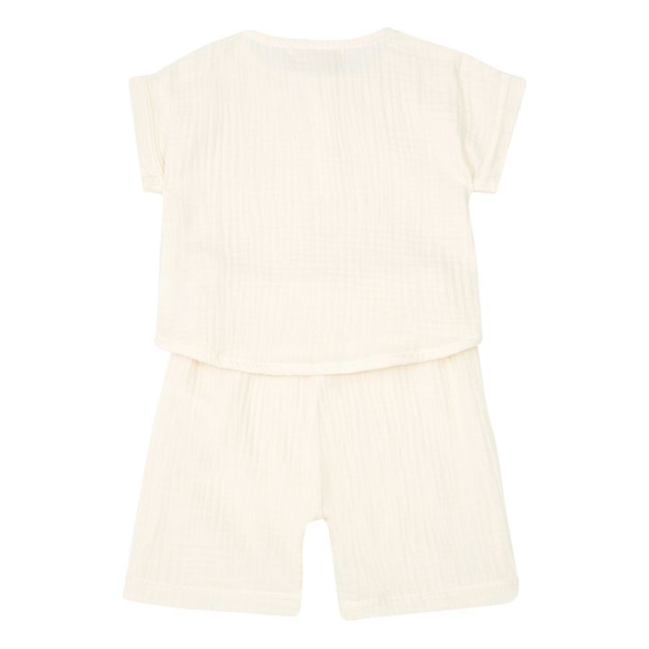 Organic Cotton Gauze Pajamas Top + Shorts | Crudo- Imagen del producto n°2