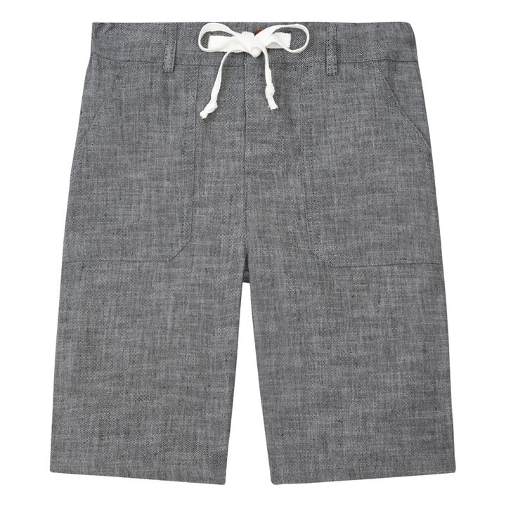 Pantalón corto de lino | Gris Jaspeado- Imagen del producto n°0