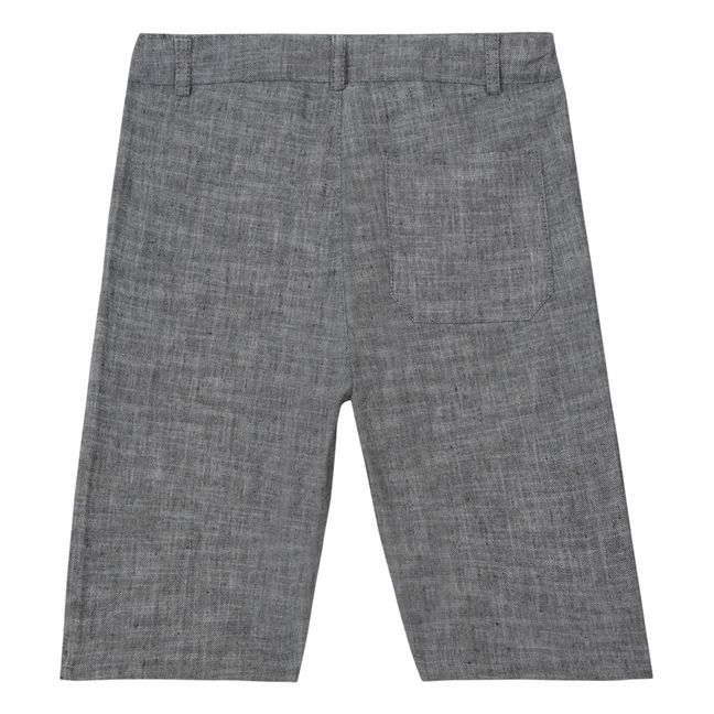 Pantalón corto de lino | Gris Jaspeado