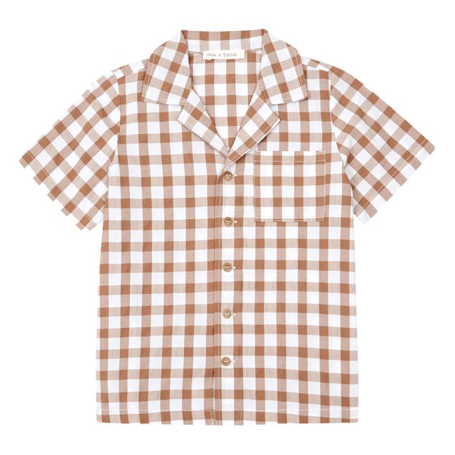 Chemise Seersucker Carreaux | Camel
