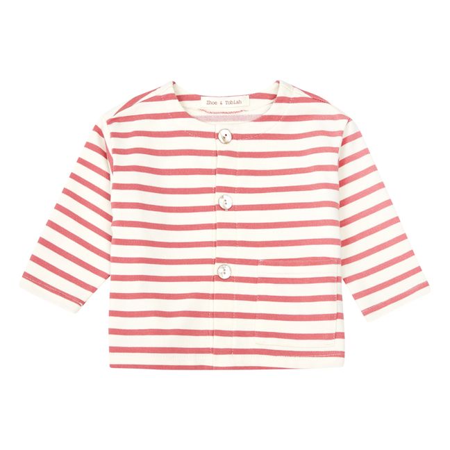 Striped Pocket Cardigan | Pink