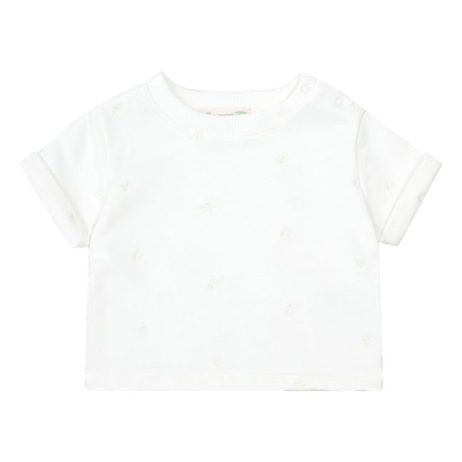 Clelie Cherry Embroidered Fleece T-Shirt | Seidenfarben