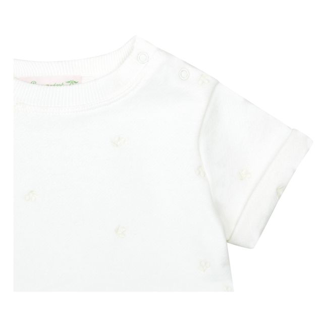 T-Shirt Molton mit bestickten Kirschen Clelie | Seidenfarben