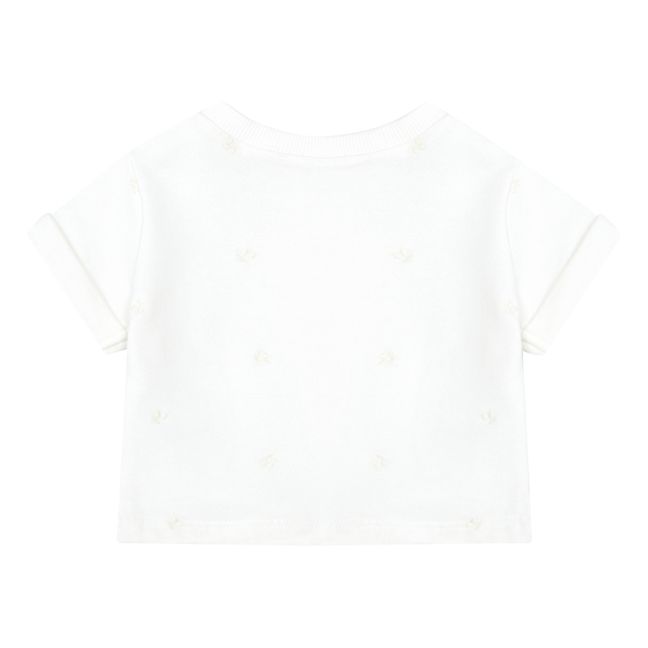 Camiseta de moletón bordada Cerezas Clelie | Crudo