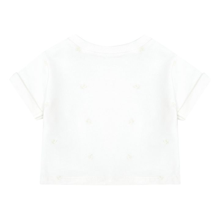 Clelie Cherry Embroidered Fleece T-Shirt | Ecru- Immagine del prodotto n°2