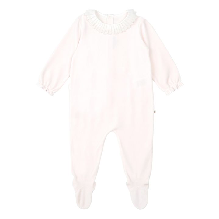 Heritière Velvet Footed Pajamas | Pale pink- Product image n°0