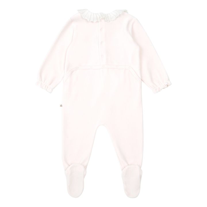 Heritière Velvet Footed Pajamas | Pale pink- Product image n°1